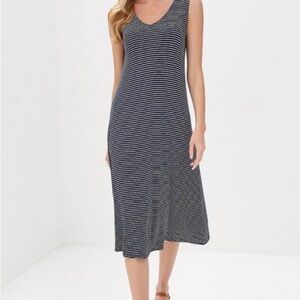 GAP Blue  and White Striped Midi Dress